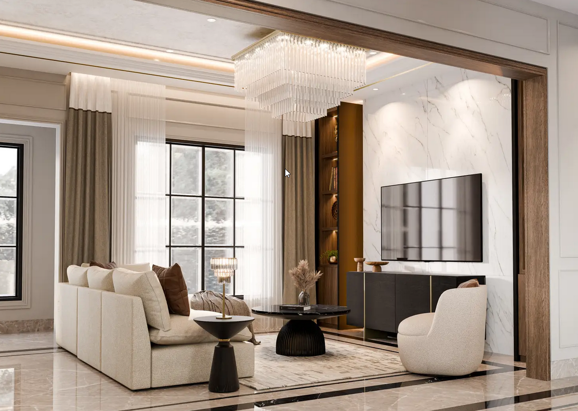 Modern contemporary elegant and bold Interior design - Gatot Subroto Residence - appears to be prancing